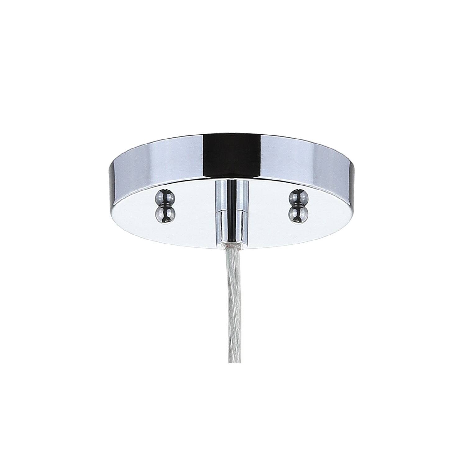Alt View 4. Jonathan Y - Cayla 7" Seashell LED Pendant, White/Chrome - White.