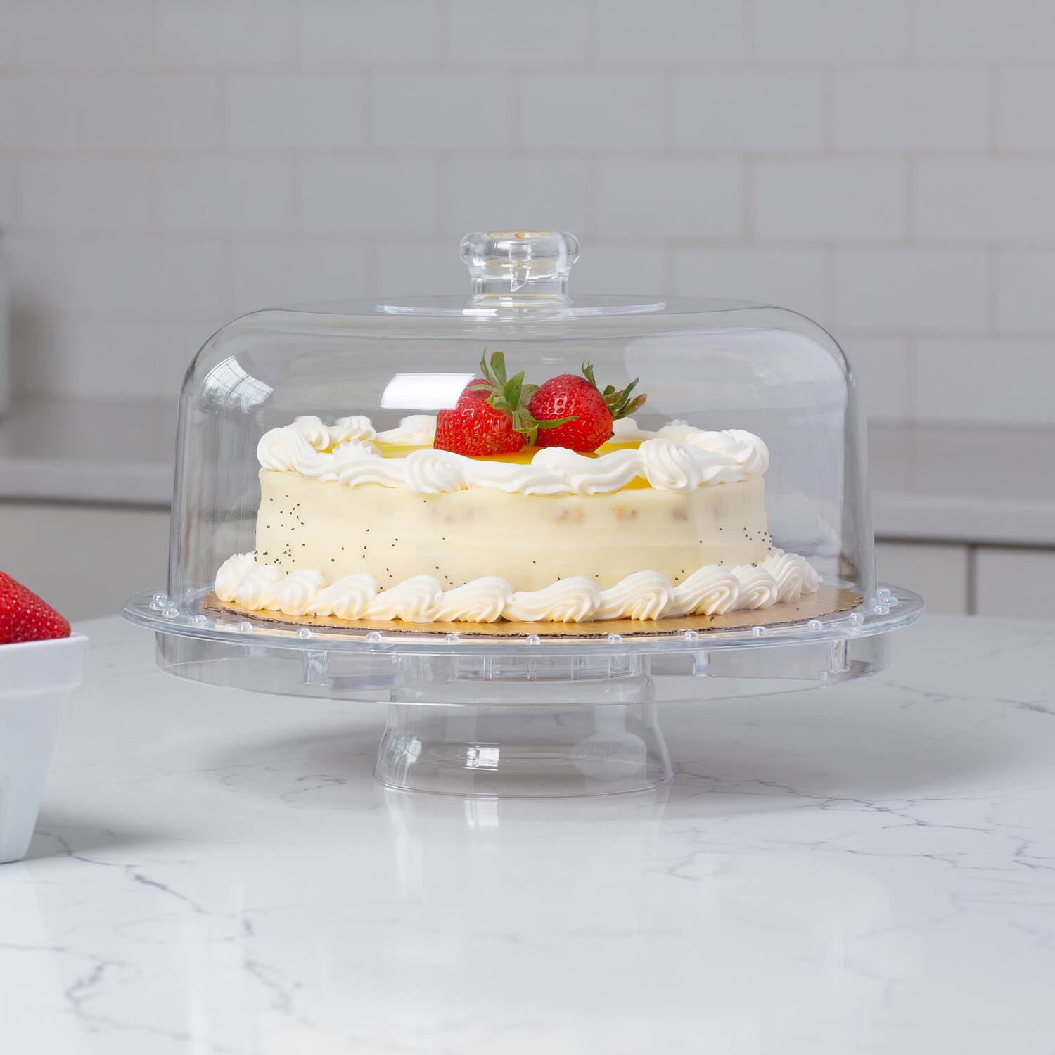 Left. Better Houseware - Better Houseware 885 Convertible 3-piece Clear-acrylic Cake Cover Set - clear.