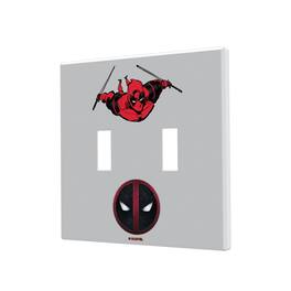 Keyscaper - Marvel Badge Hidden-Screw Light Switch Plate - Double Toggle - Deadpool
