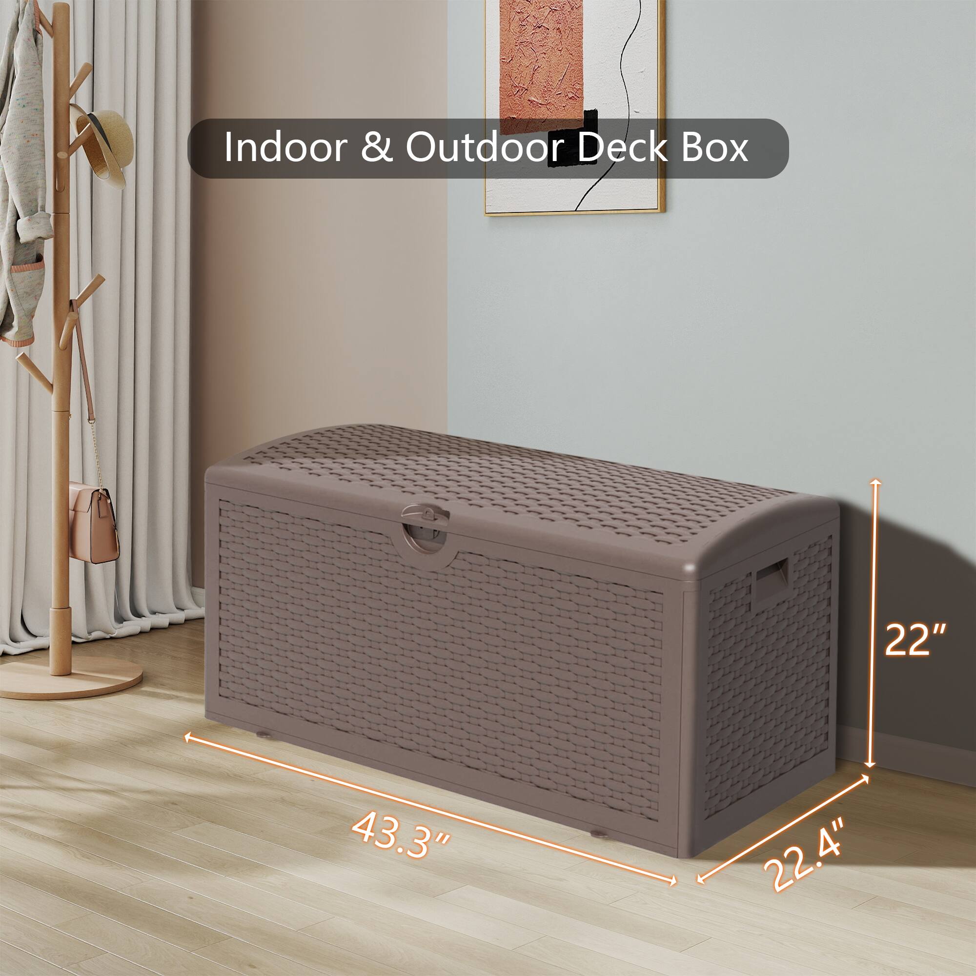 Indoor & Outdoor Deck Box  
22" x 43.3" x 22.4"