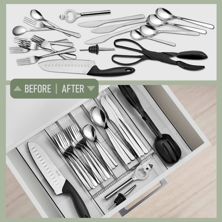 Kitchen Silverware Storage Sorbus Expandable Silverware Organizer – Multipurpose Flatware and ...
