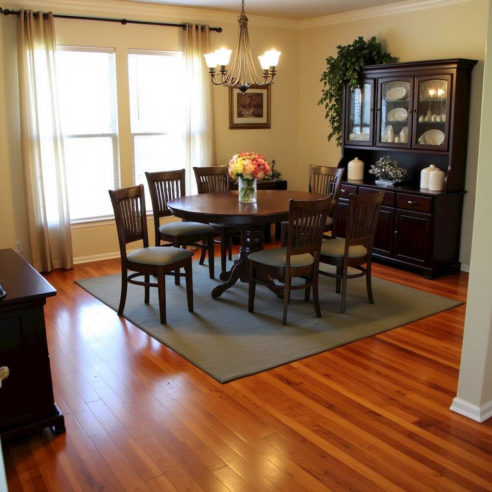 Alt View 4. FurniFact - Solid Wood Dining Table Set for 6 with Chairs - Espresso.