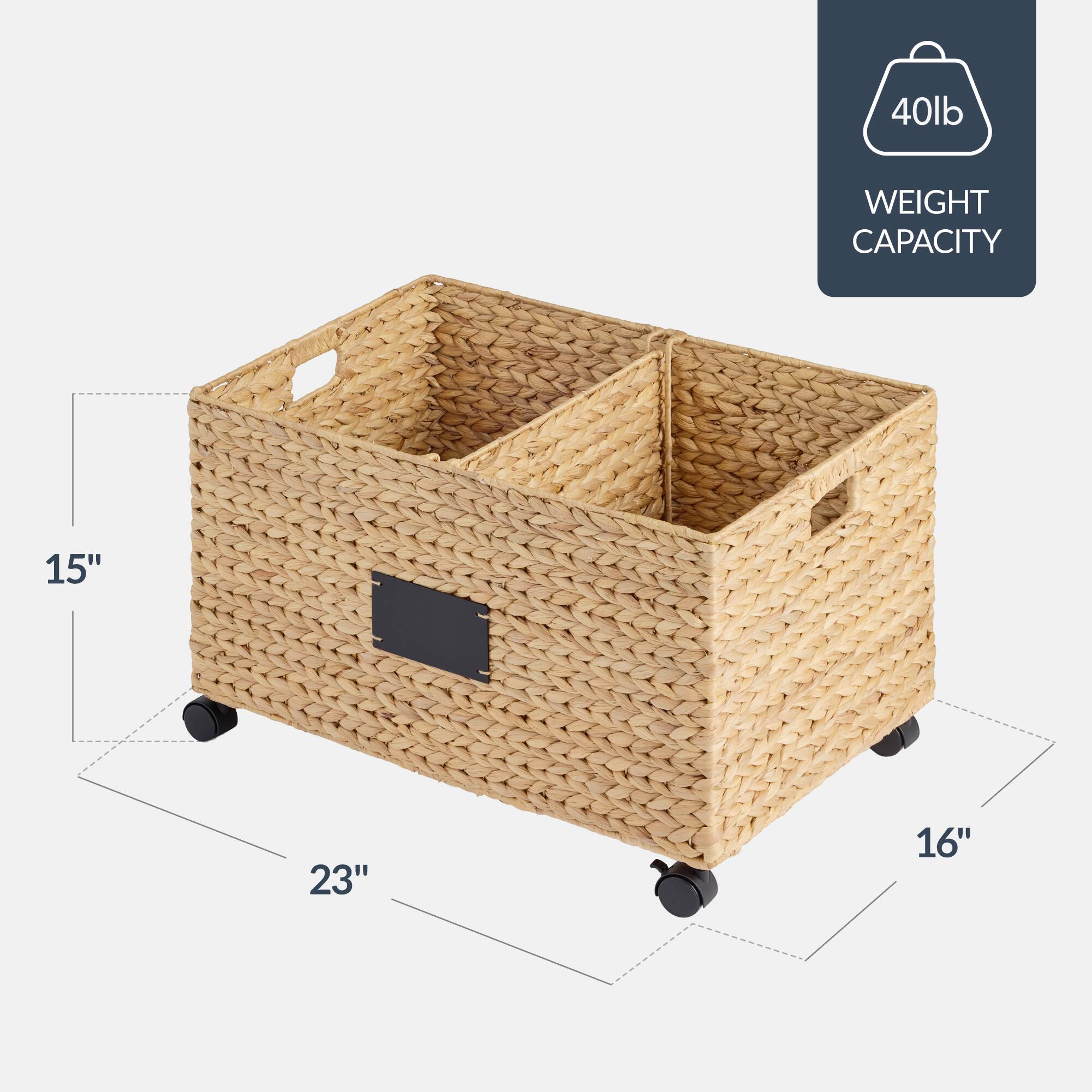 40lb WEIGHT CAPACITY  
15" x 23" x 16"