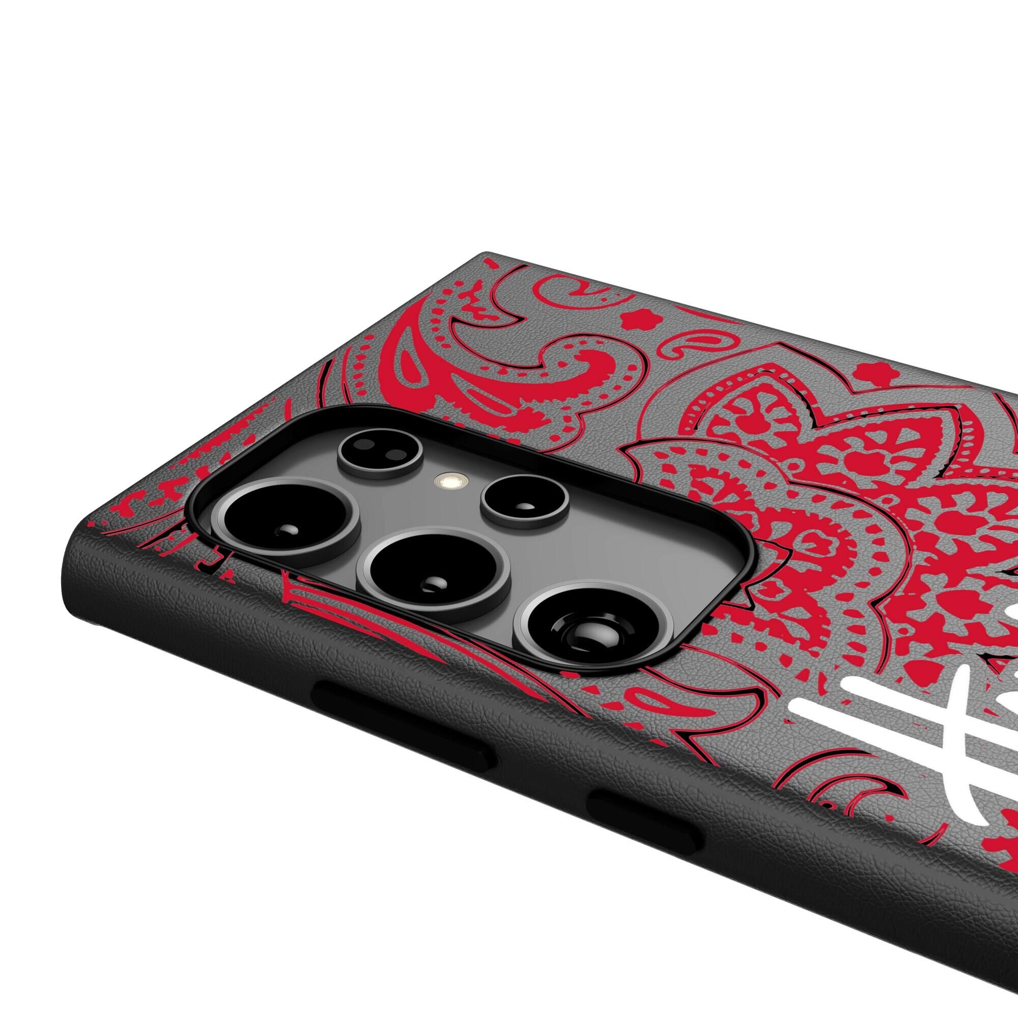 Alt View 3. Keyscaper - Nebraska Huskers Paisley Galaxy Magnetic Bump Case - S24 Ultra - Black.