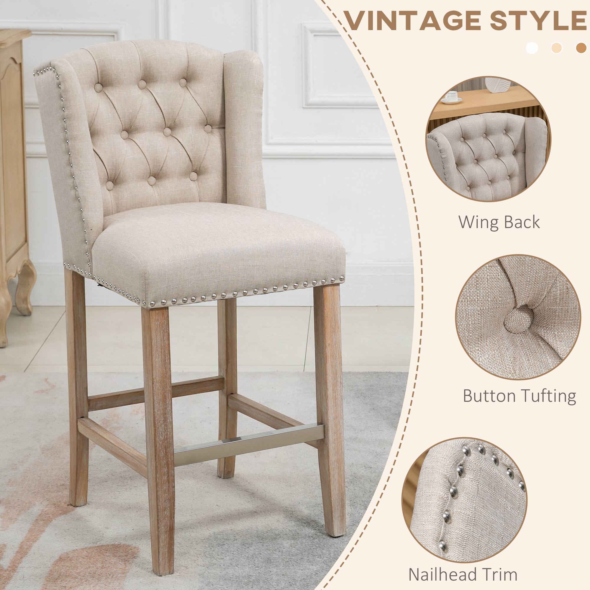 VINTAGE STYLE
Wing Back
Button Tufting
Nailhead Trim