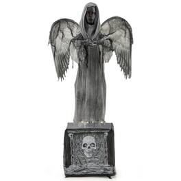 Boyel Living - Spooky 5.5ft Moving Angel with Light-Up Eyes and Shaking Wings - Gray