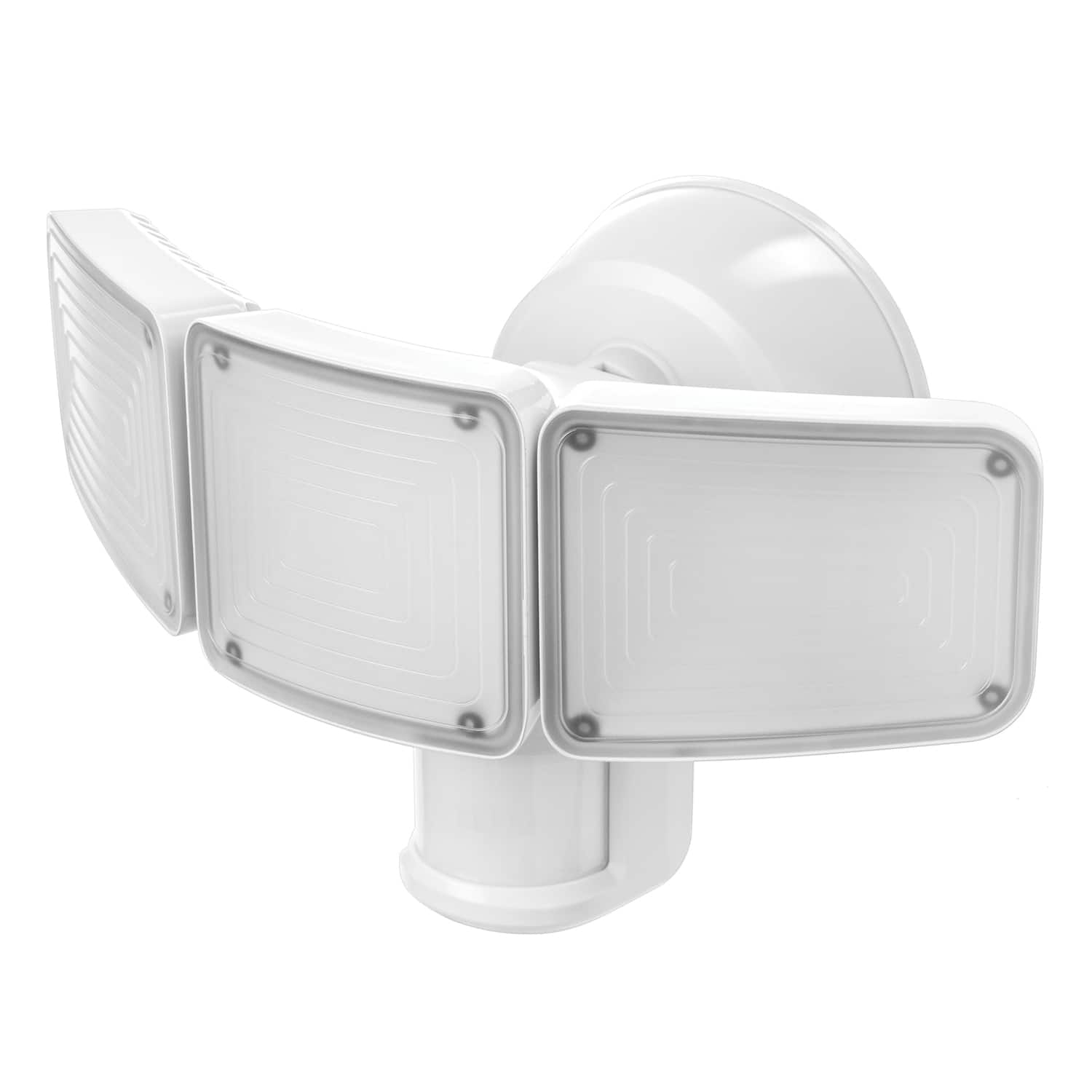 Home Zone Security - 3500-Lumen Triple-Head Ultrabright LED Security Flood Light - White