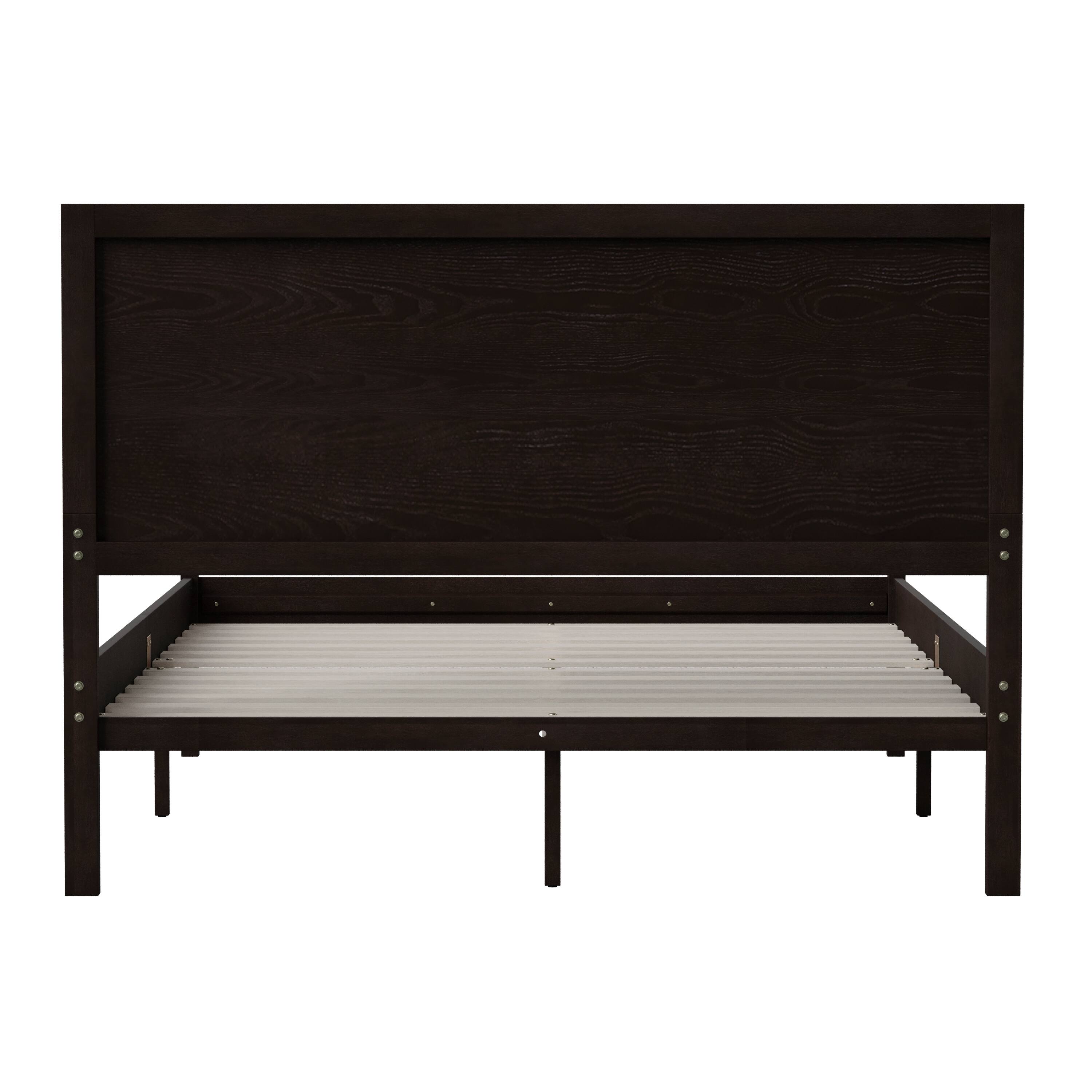 Alt View 7. Emma + Oliver - Ashton Classic Wooden Platform Bed with Headboard - Dark Brown.
