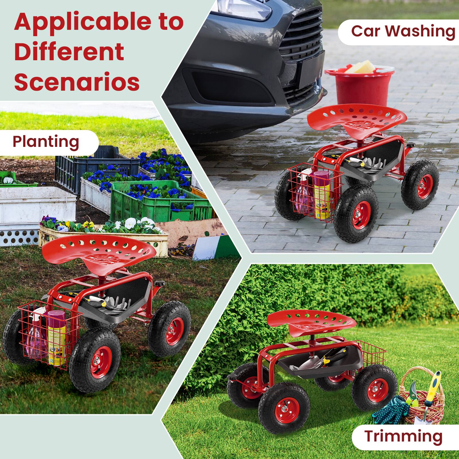Applicable to Different Scenarios

- Car Washing
- Planting
- Trimming