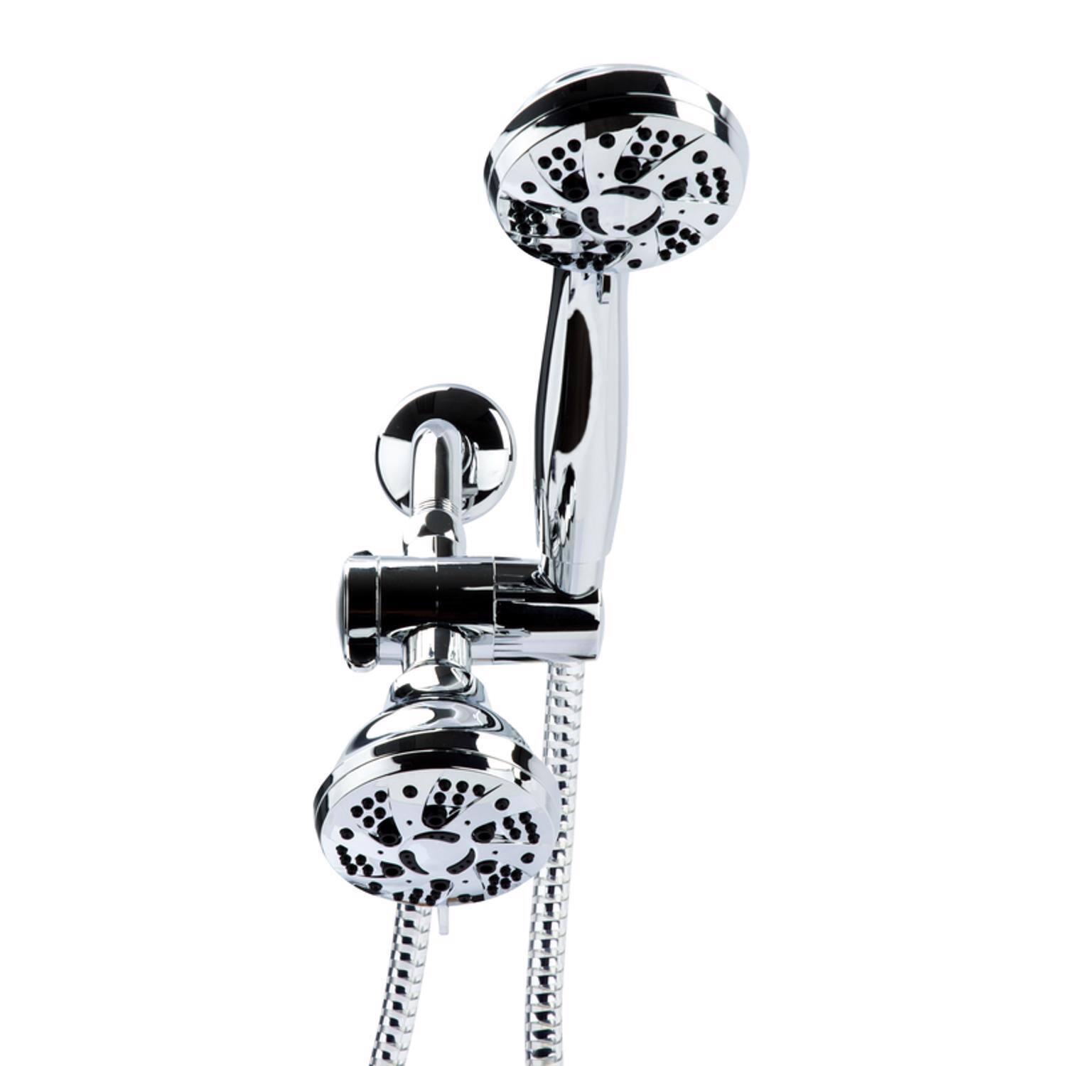Left. OAKBROOK - OakBrook Chrome PVC 5 settings Showerhead Combo 1.8 gpm - Silver.
