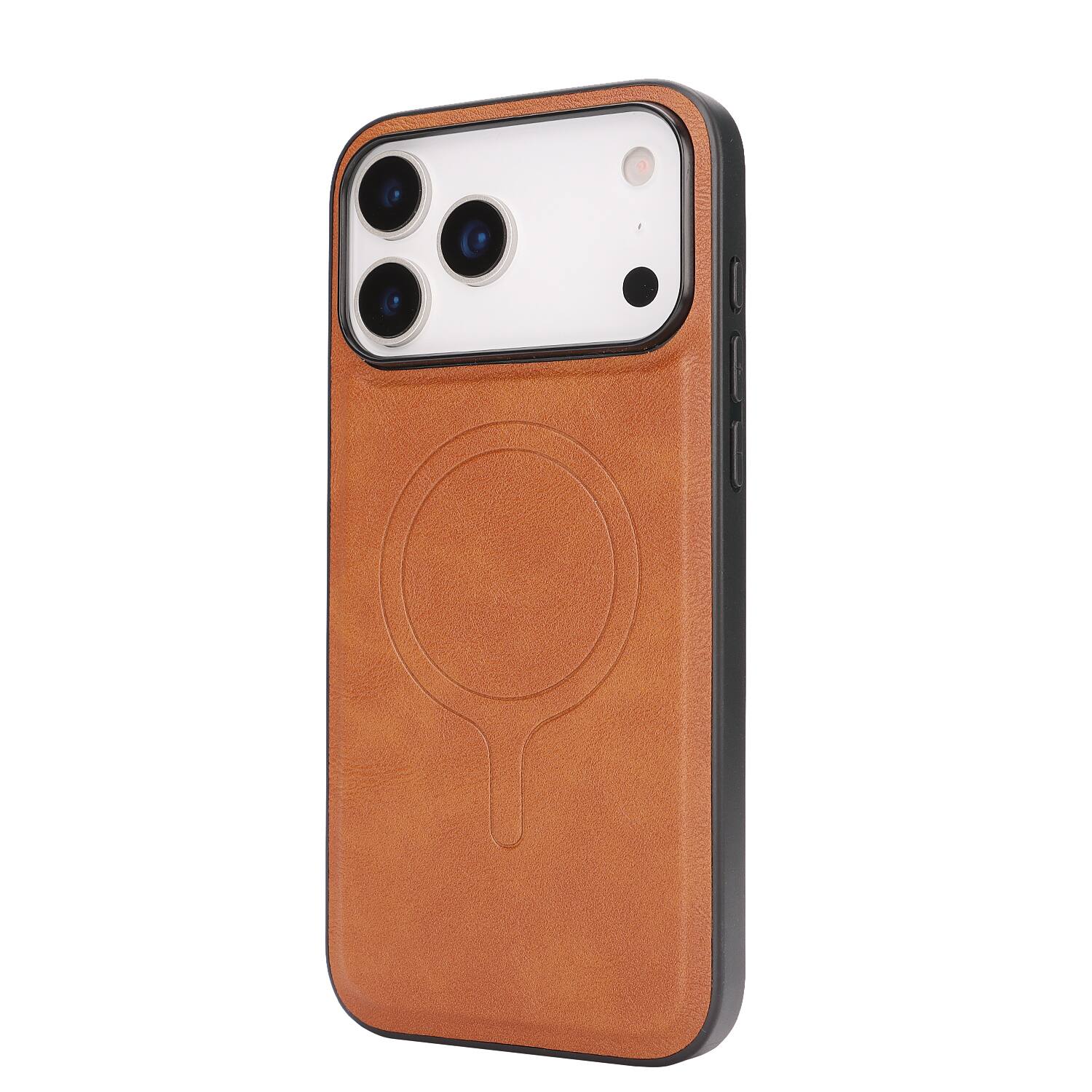 Alt View 1. Dteck - 2-in-1 Magnetic Wallet Case for Apple iPhone 17 Pro, Shockproof PU Leather Cover with Detachable 7-Card Holder - Brown.
