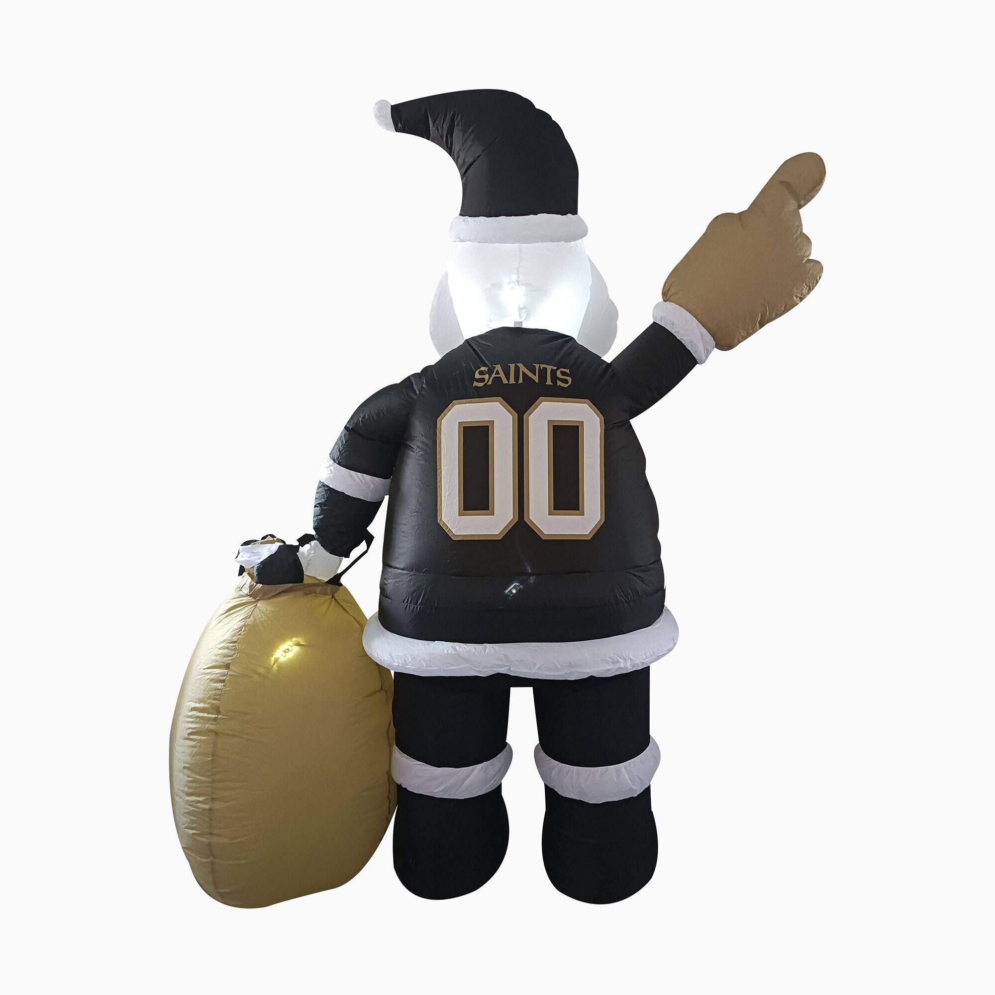 Alt View 2. Logo Brands - New Orleans Saints 7' Inflatable Santa - Multicolor.