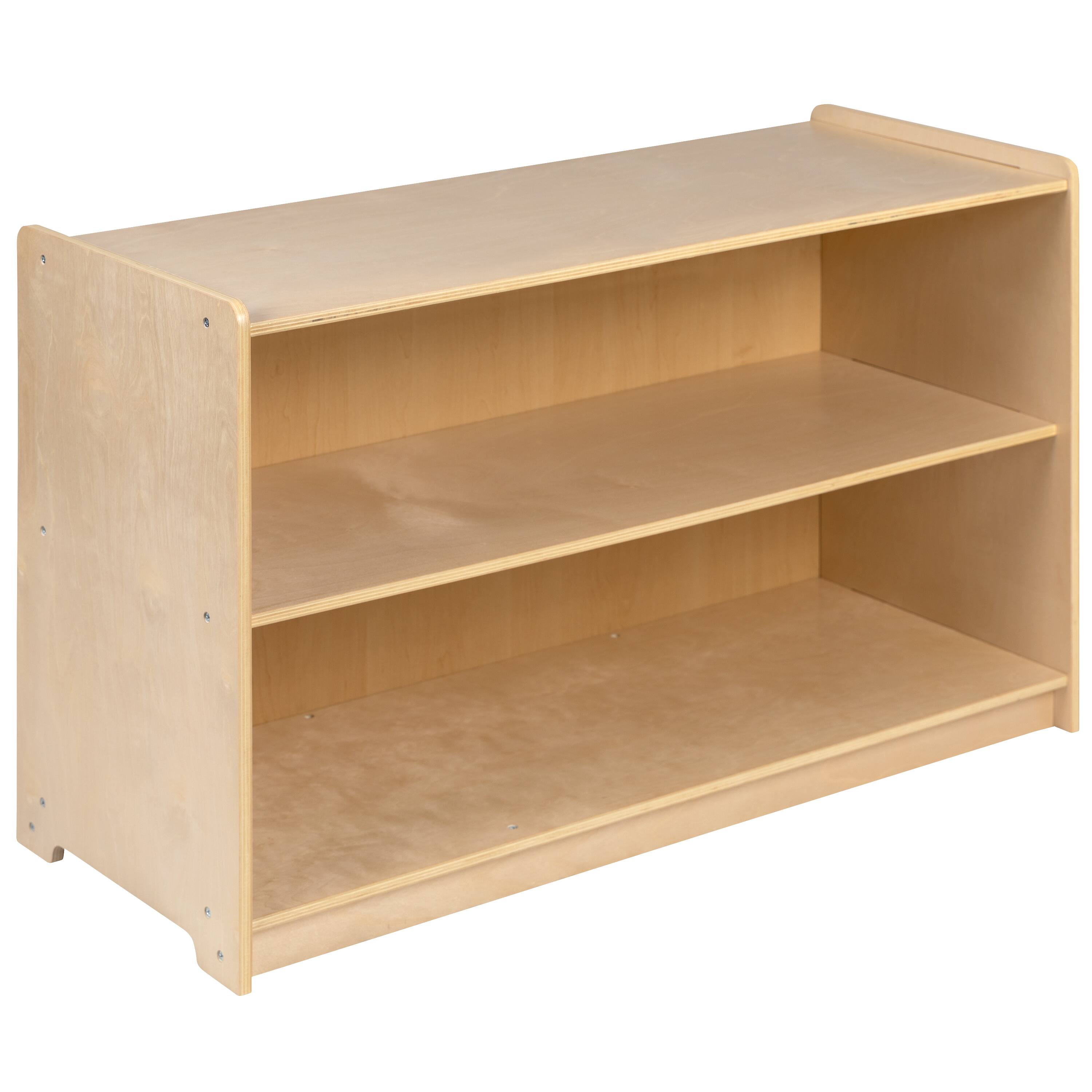 Front. Emma + Oliver - Wooden School Classroom Storage Cabinet for Commercial or Home Use - Natural.