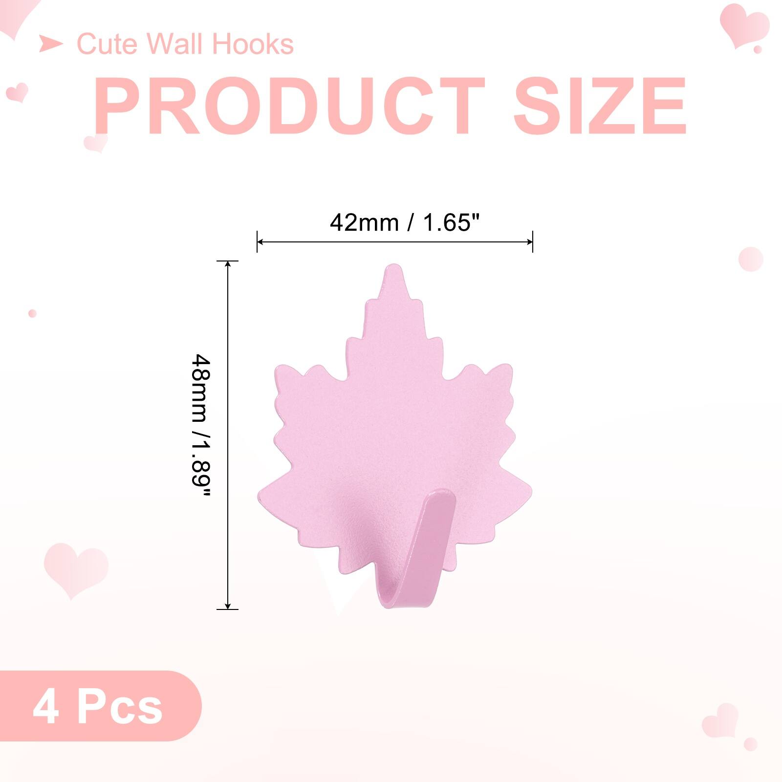 Cute Wall Hooks

PRODUCT SIZE

42mm / 1.65"  
48mm / 1.89"  

4 Pcs