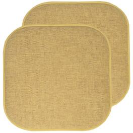Sweet Home Collection - Alexis Memory Foam No Slip Back 16" x 16" Chair Pad Cushions, 2-Pack - Gold