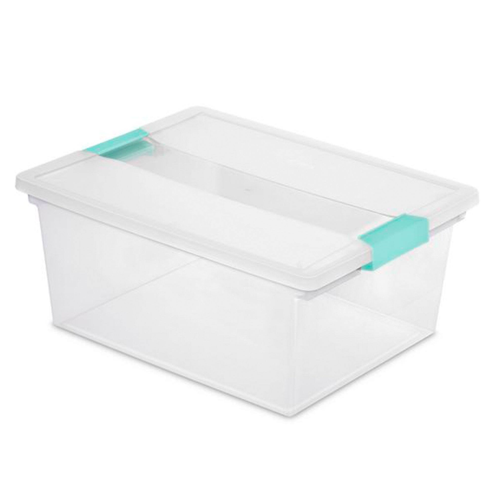 Alt View 5. Sterilite - Sterilite 64 Quart Latching Storage Tote Box (6 Pack) + Deep Clip Box (4 Pack) - Clear.