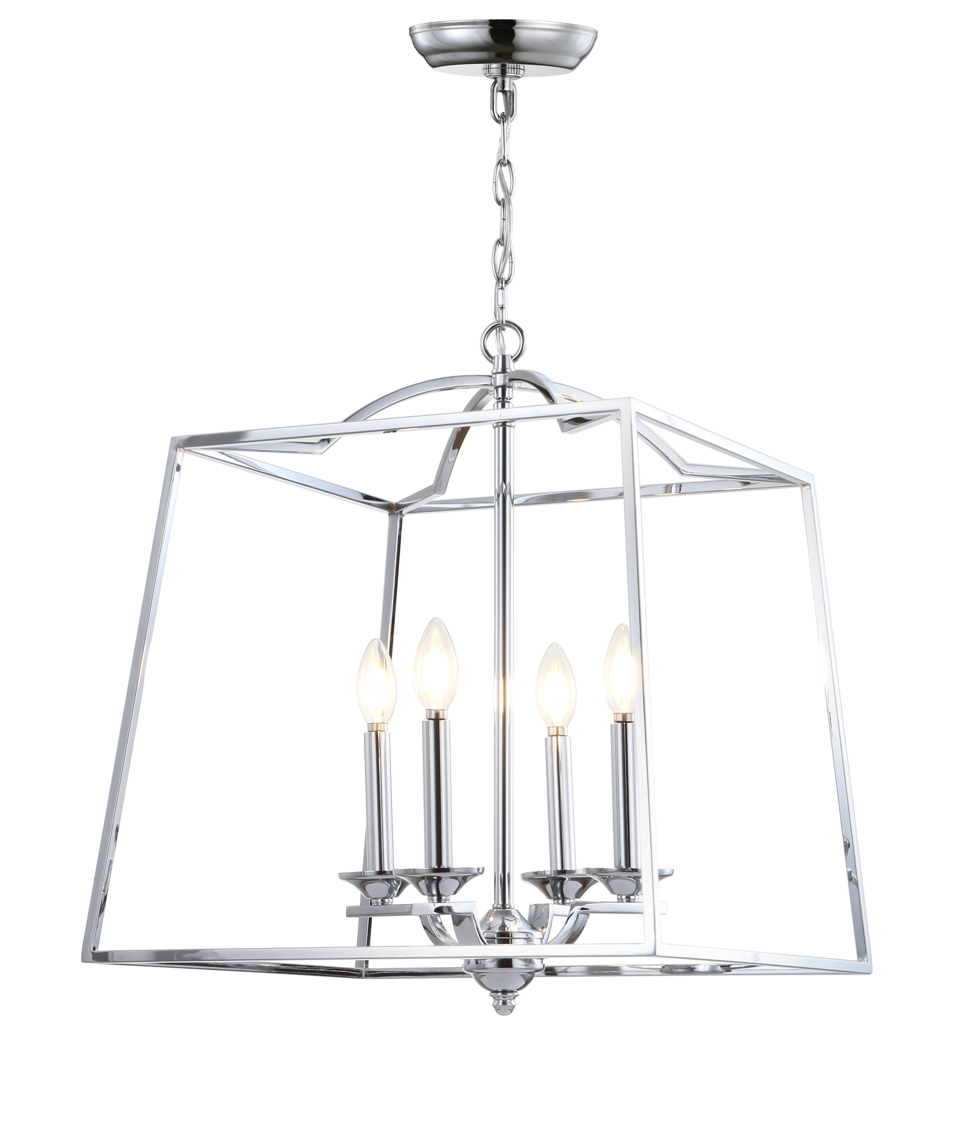 "Jonathan Y - Gloria 19"" 4-light Metal LED Pendant - Chrome" price history on PriceWatchPro