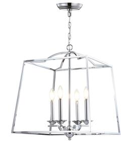 Jonathan Y - Gloria 19" 4-light Metal LED Pendant - Chrome
