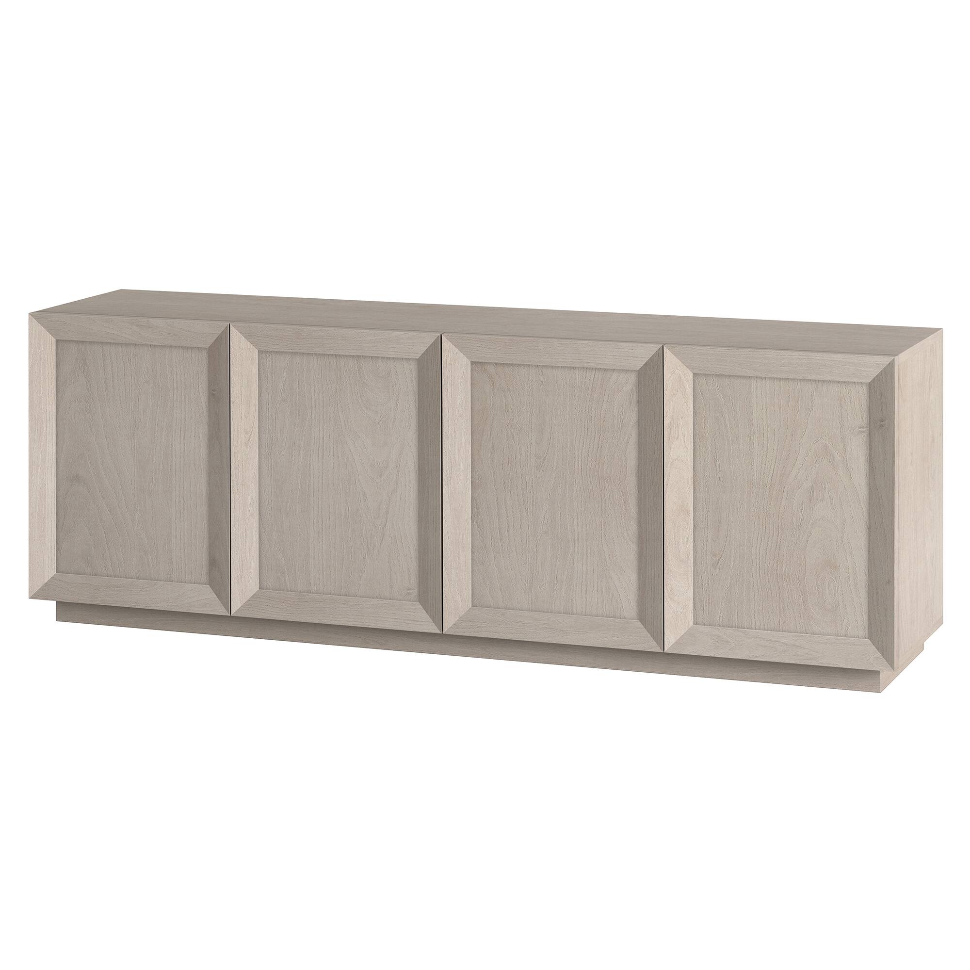 Left. Hudson&Canal - Morse Rectangular TV Stand for TV's up to 75" in Alder White - Alder White.