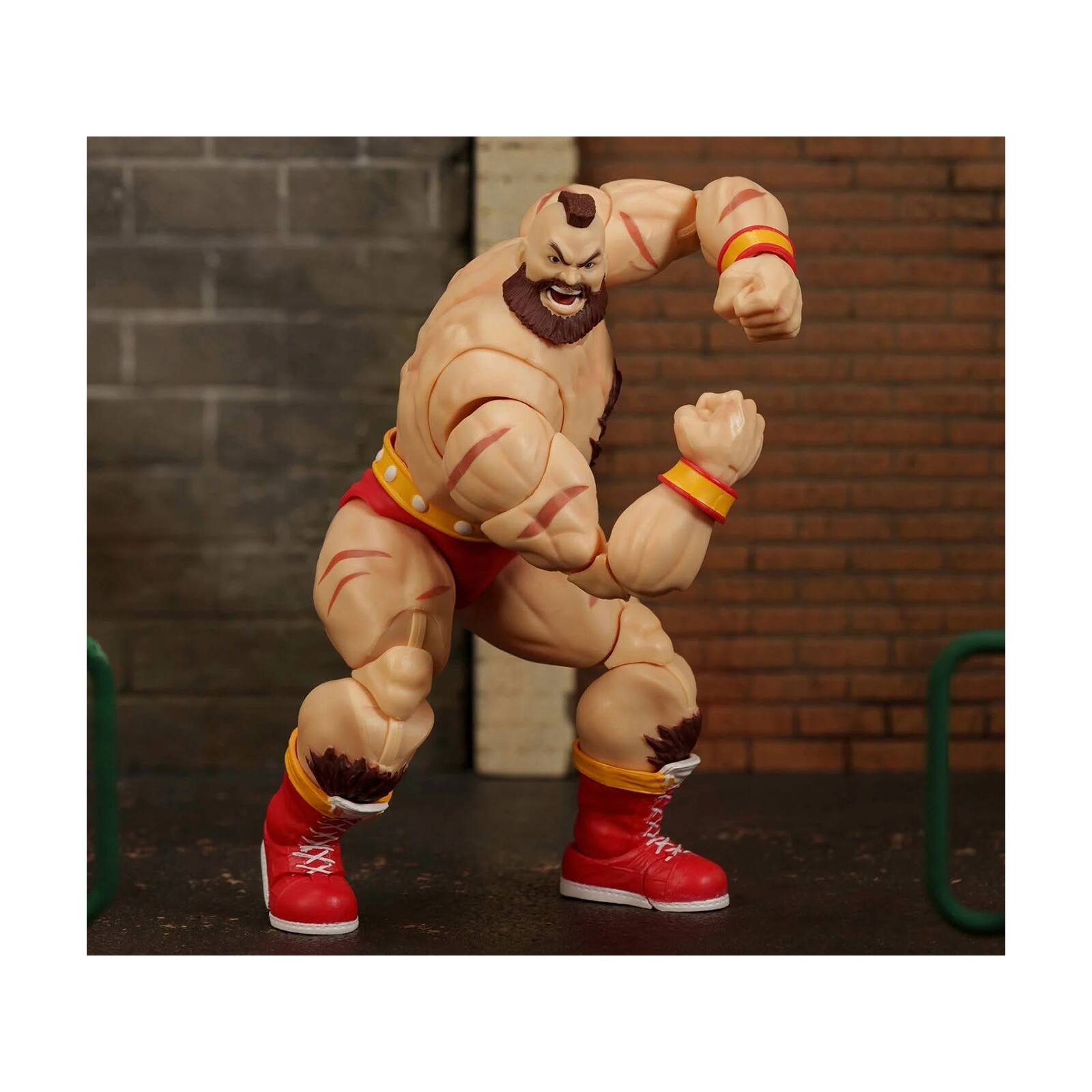 Alt View 4. Jada - Zangief 7.5" Moveable Figure with Accessories and Alternate Head and Hands Ultra Street Fighter II Game Model by Jada.