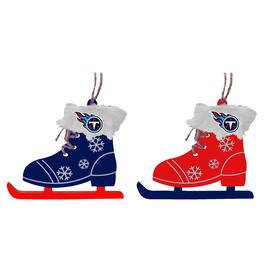 The Memory Company - Tennessee Titans Two-Pack Ice Skate Ornament Set - Multicolor
