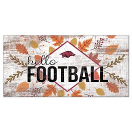 Fan Creations - Arkansas Razorbacks 6'' x 12'' Hello Football Wall Art - White