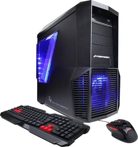 Front Standard. CyberPowerPC - Gamer Aqua Desktop - 8GB Memory - 1TB Hard Drive.