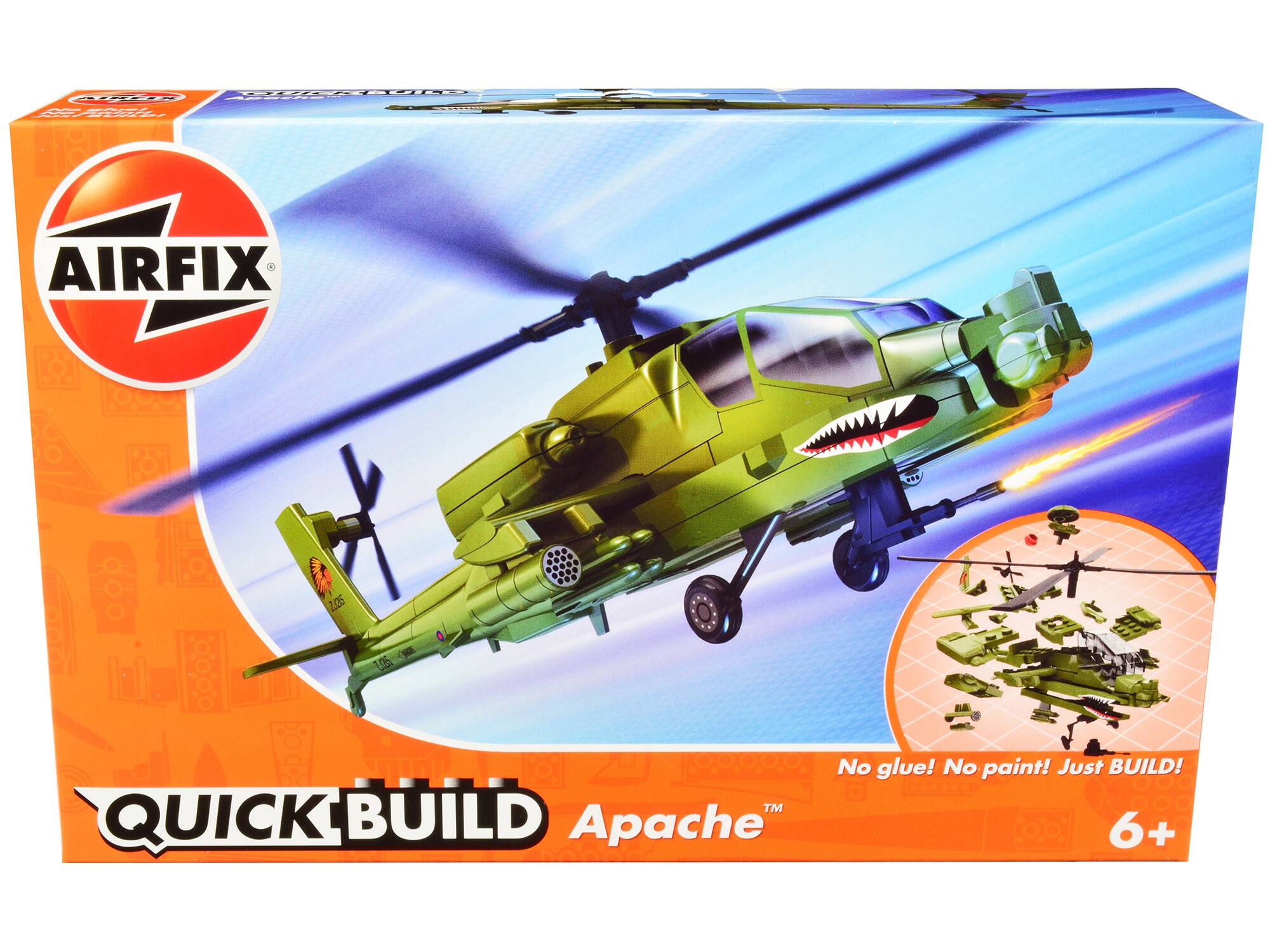 AUI - aaa ard O AIRFIX L,25 105 No glue! No paint! Just BUILD! TM QUICK BUILD Apache 6+