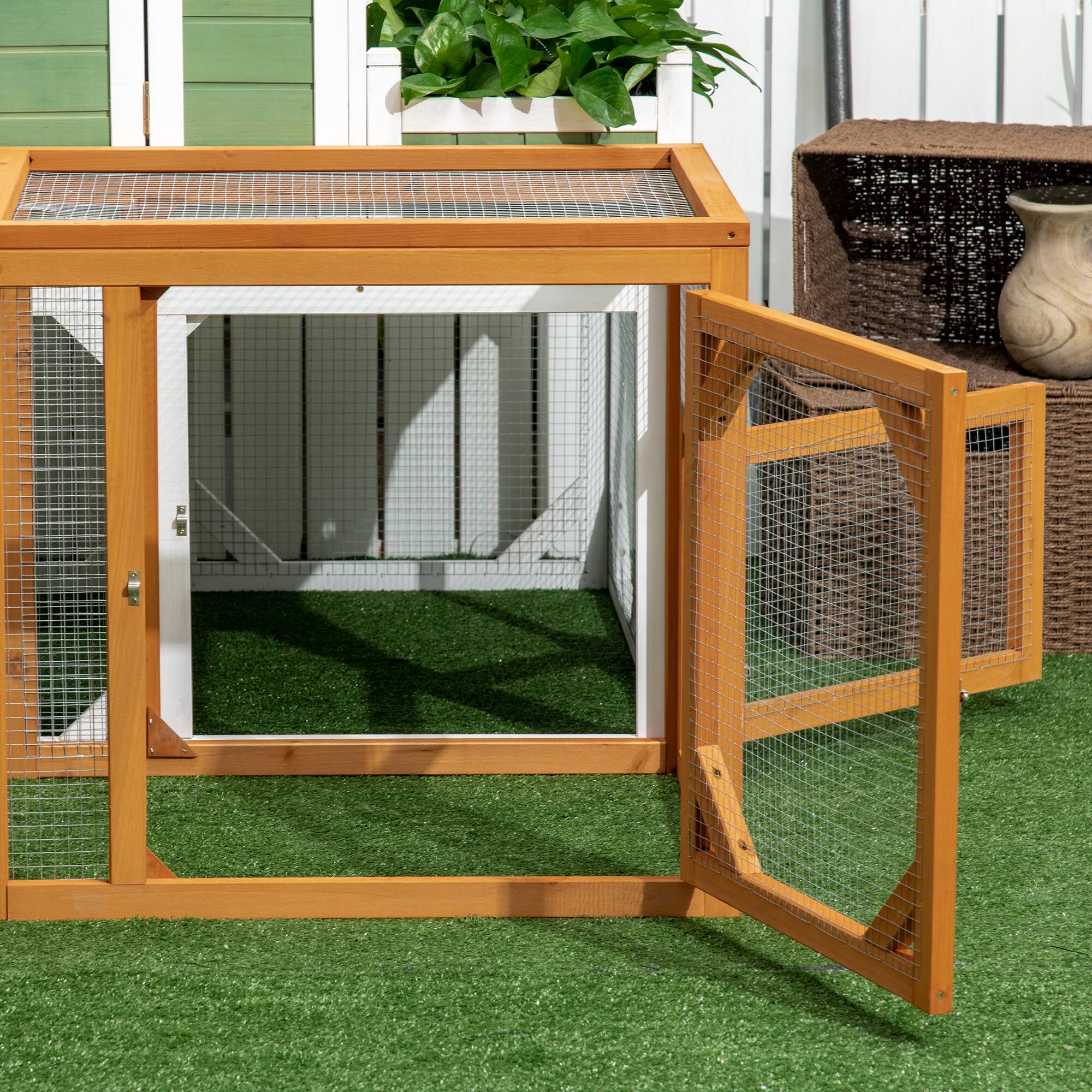 Alt View 8. Pawhut - 55" Add-on Expansion Mini Chicken Coop Chicken House Hen House.