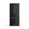 Front. Thor Kitchen - 30 in. Wide Gordon Ramsay Series by Thor Kitchen 17.5 Cu. Ft. Counter Depth Refrigerator with Bronze Hardware - Black.