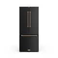 30 in. Wide Gordon Ramsay Series by Thor Kitchen 17.5 Cu. Ft. Counter Depth Refrigerator with Bronze Hardware - Black