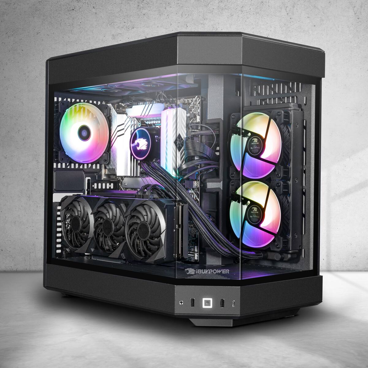 Left. iBUYPOWER - Y60 Gaming Desktop PC - AMD Ryzen 9 7900X - GeForce RTX 4070Ti Super 16GB - 32GB DDR5 RAM - 2TB NVMe - Black.