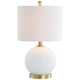 Jonathan Y - Julienne 20.5" Glass/Metal LED Table Lamp - White/Brass Gold