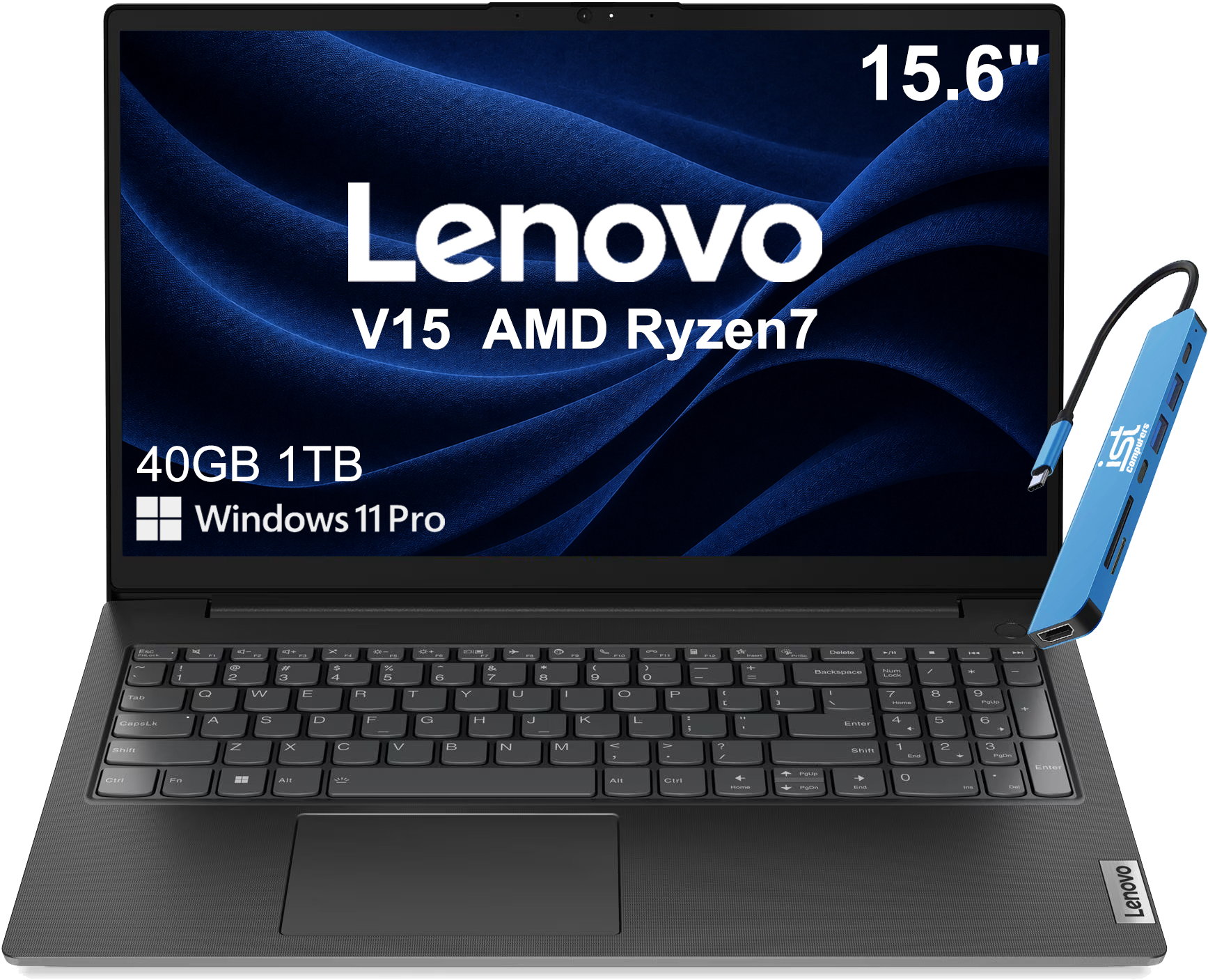 15.6" Lenovo V15 AMD Ryzen7 40GB 1TB Windows 11 Pro
