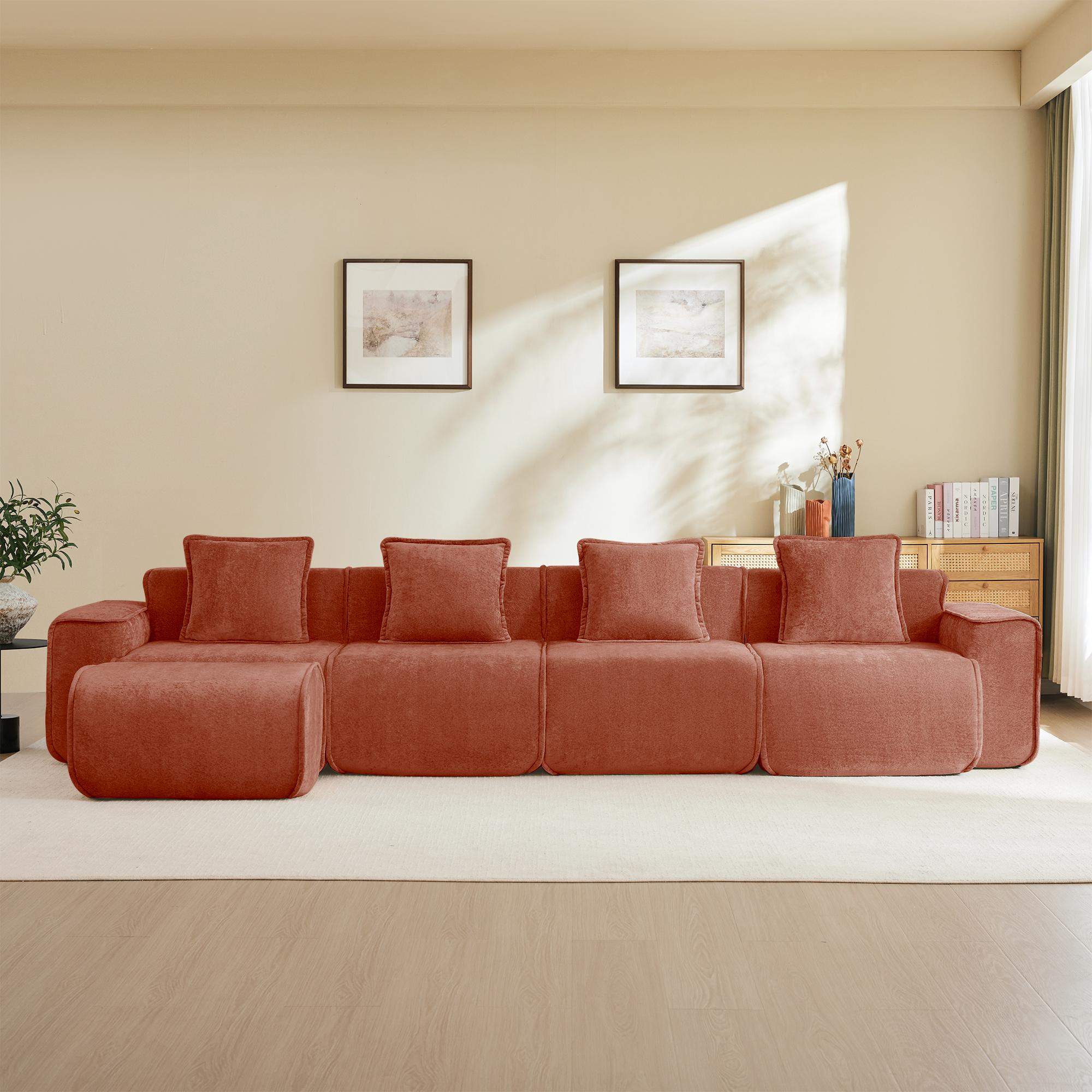 Roomtec Streamlined Design Modular 4 Seat L Shape Sectional Boneless ...