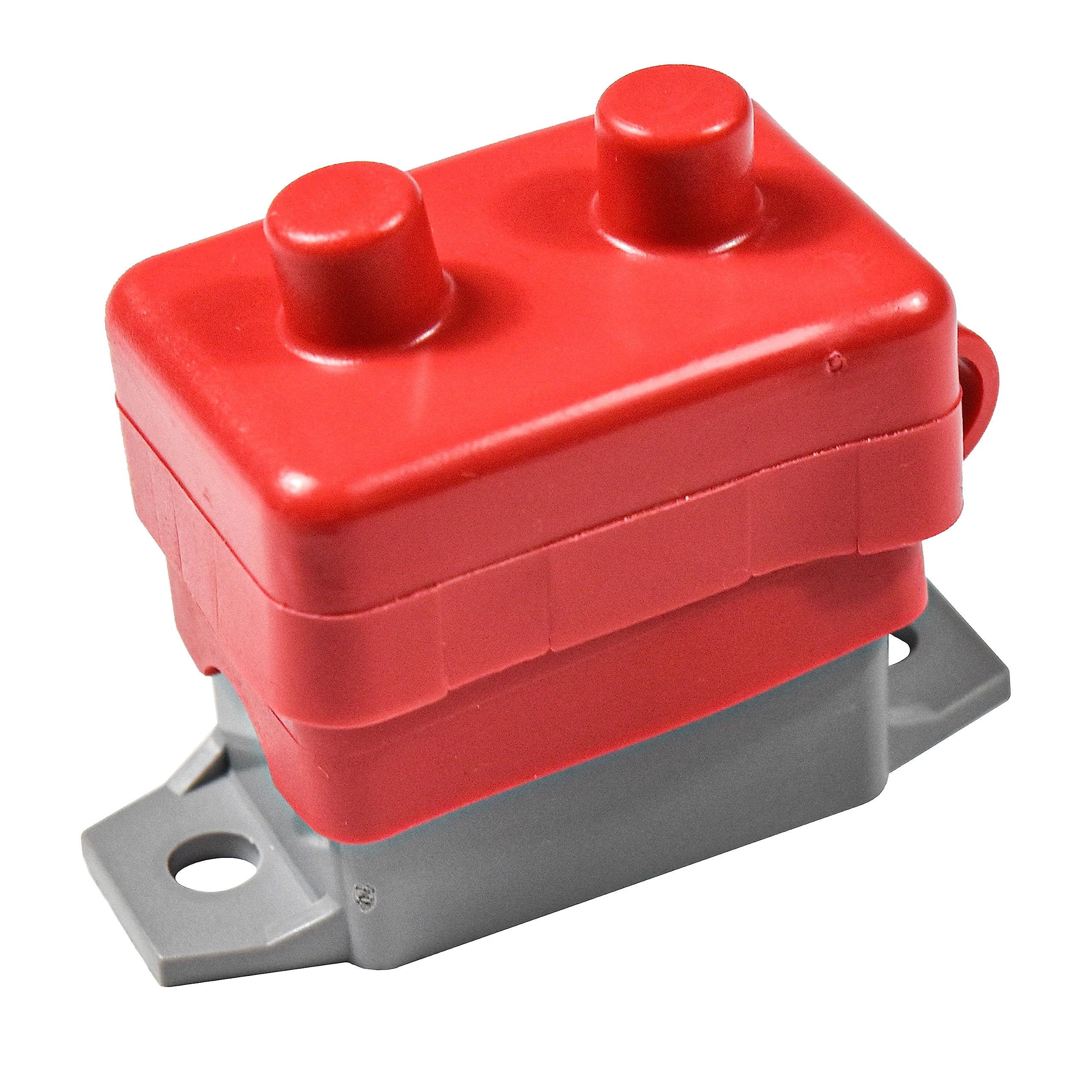 Left. HQRP - 50 A 12 V-24 V DC Automatic Reset Circuit Breaker with Cover - Type 1 Thermal, UL Listed - red.
