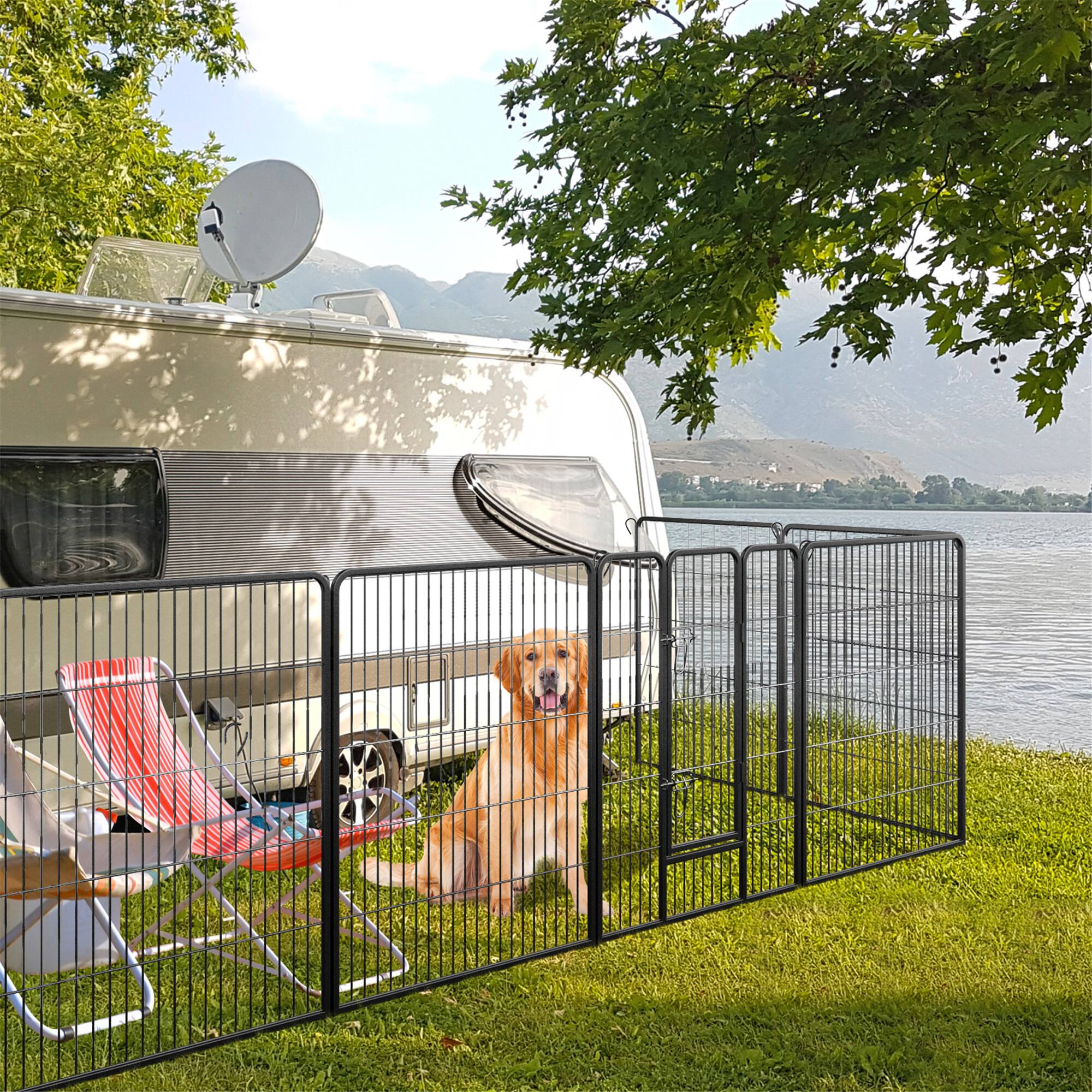 Alt View 4. Gymax - Gymax Dog Playpen Indoor Outdoor 8 Panel 40'' Height Pet Fence for Puppy w/ Door.
