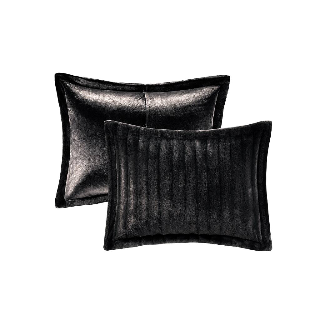 Alt View 2. Gracie Mills - Gracie Mills Wilfred Faux Fur Comforter Set - Black.