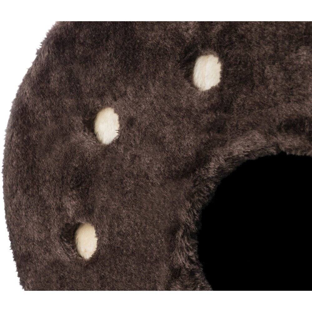 Alt View 2. TRIXIE - Topi Plush Cover Indoor Cat Condo with Sisal Scratching Surface & Cat Toys - Brown.