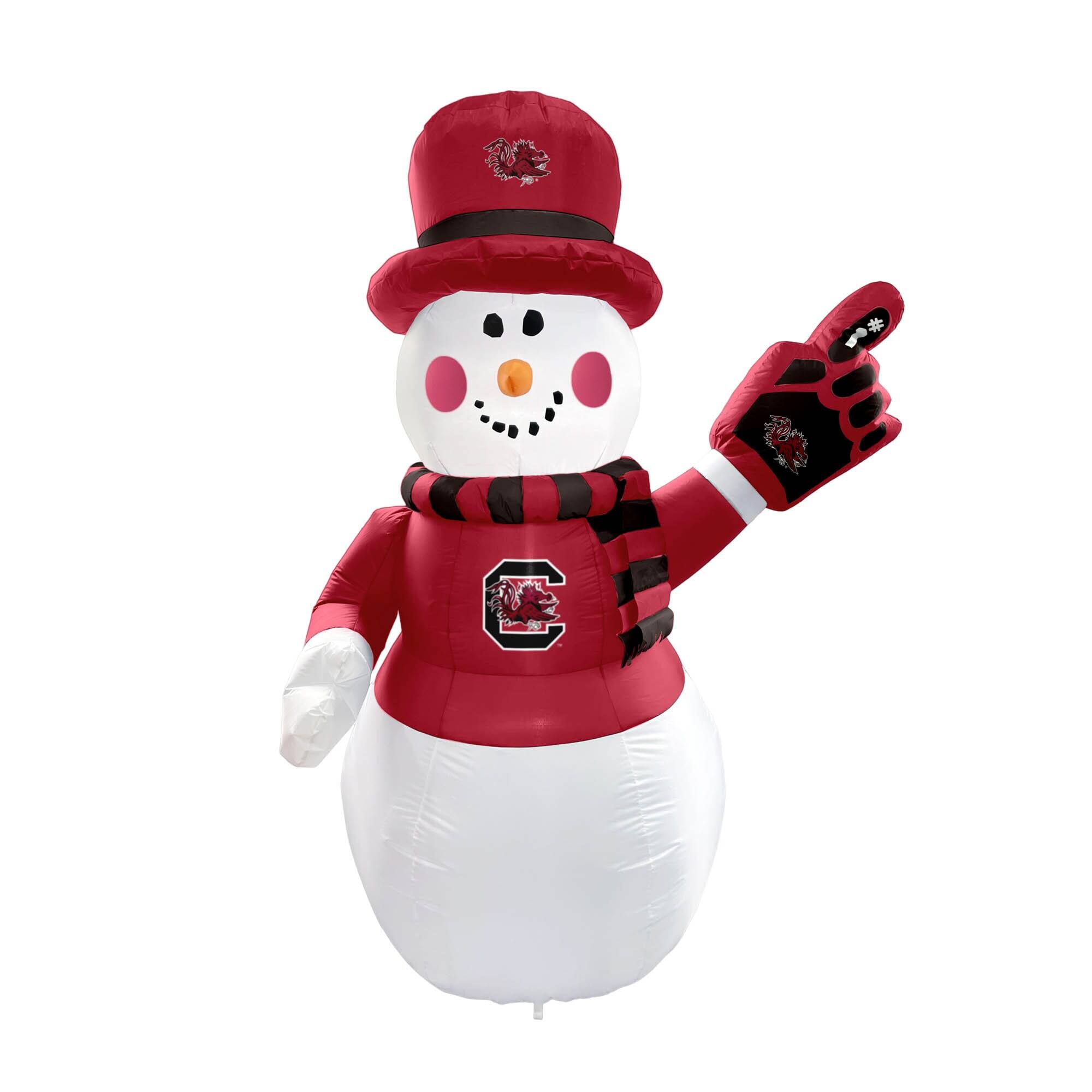 Front. Logo Brands - South Carolina Gamecocks 7' Inflatable Snowman - Multicolor.