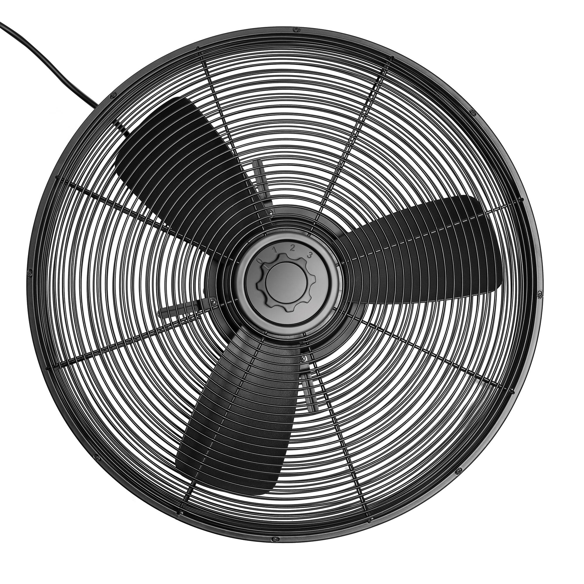 Alt View 7. Breezary - 20" Outdoor Cage Waterproof Plug-in Gazebo Ceiling Fan with 3 ABS Blades, No-Light, Cord Hook-Mounted, AC Motor - Matte Black.