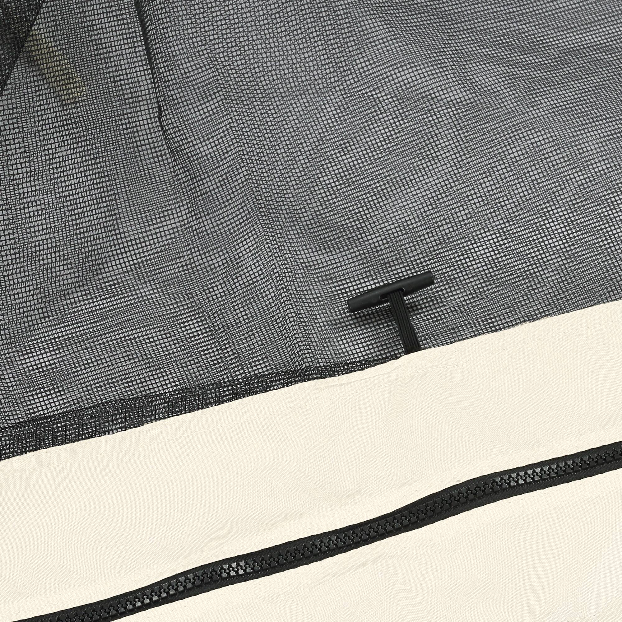 Alt View 5. Outsunny - 12' x 12' Universal Replacement Mesh Sidewall Netting for Patio Gazebos and Canopy Tents with Zippers, Sidewall Only - Cream White.