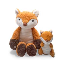 TriAction Toys - Snooze Monsters Interactive Bedtime Plush Set | Fox With Baby - Brown