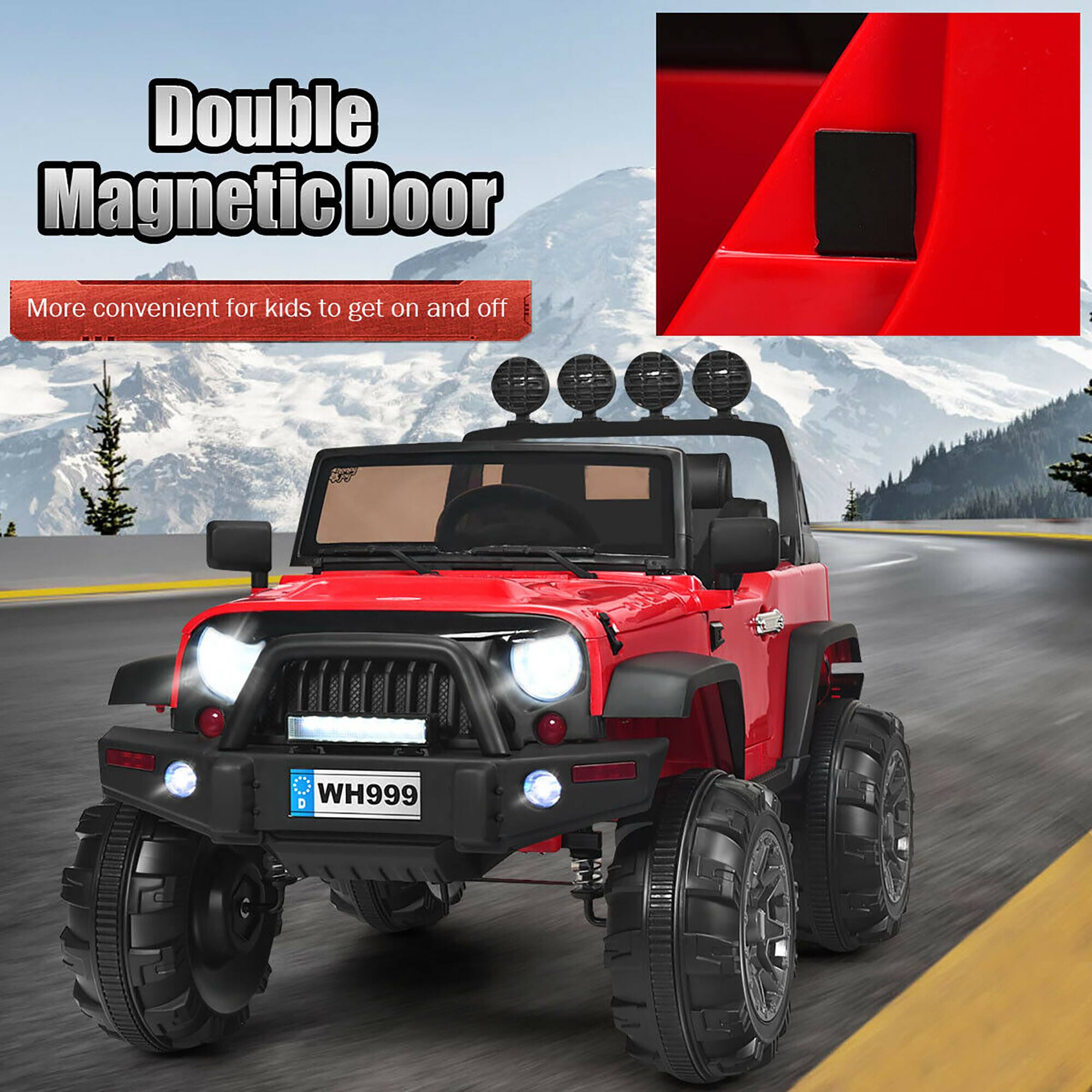 Double Magnetic Door  
More convenient for kids to get on and off  
WH999