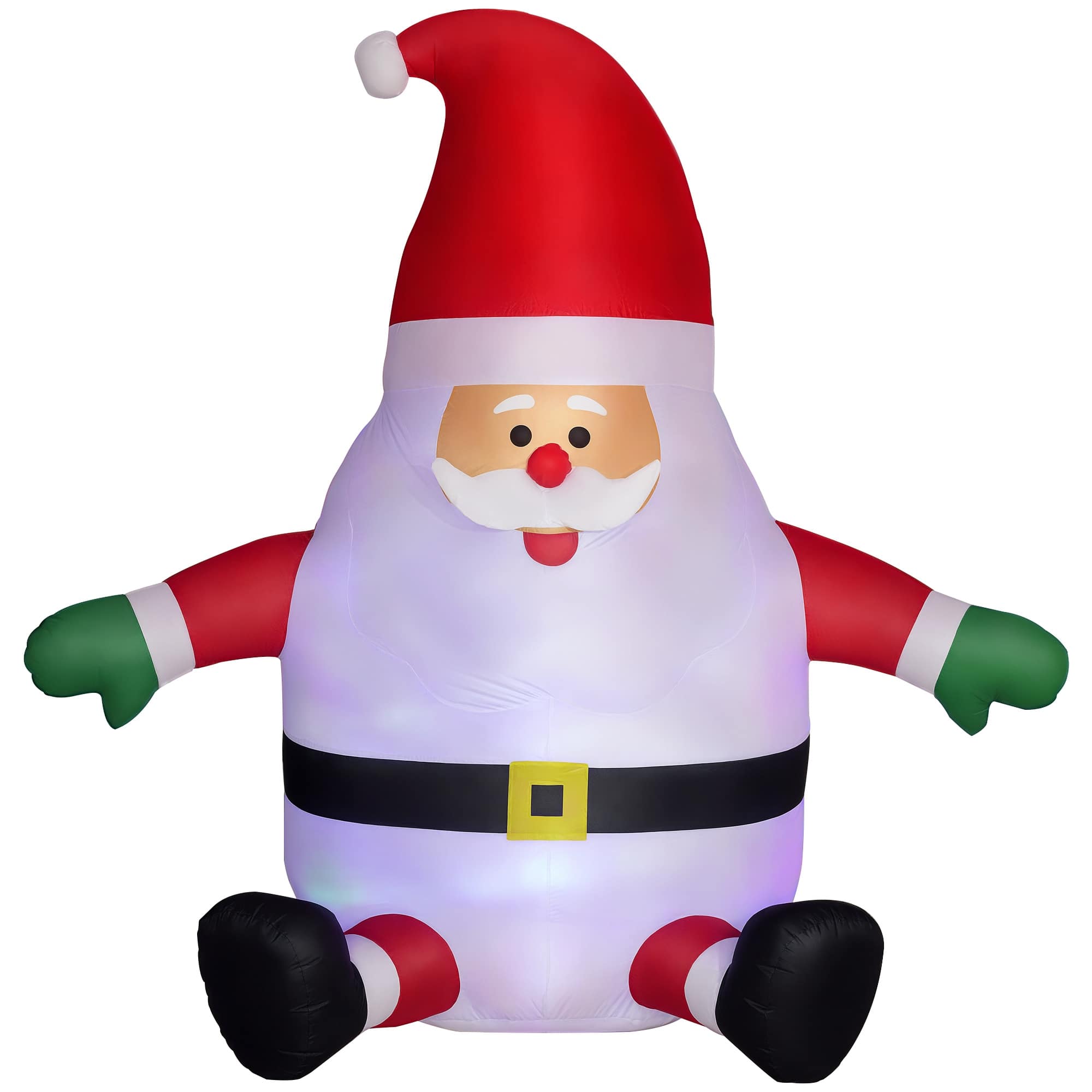 Front. Outsunny - 6' Inflatable Christmas Santa Claus with Rotating Magic Ball Light, Blow-Up Outdoor Yard Display for Lawn Garden Party - Red.