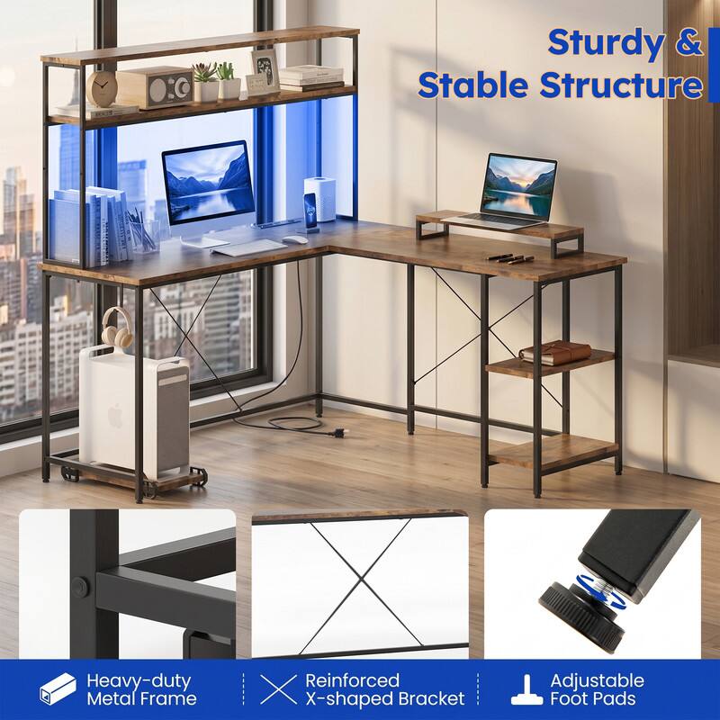 Sturdy & Stable Structure  
Heavy-duty Metal Frame  
Reinforced X-shaped Bracket  
Adjustable Foot Pads