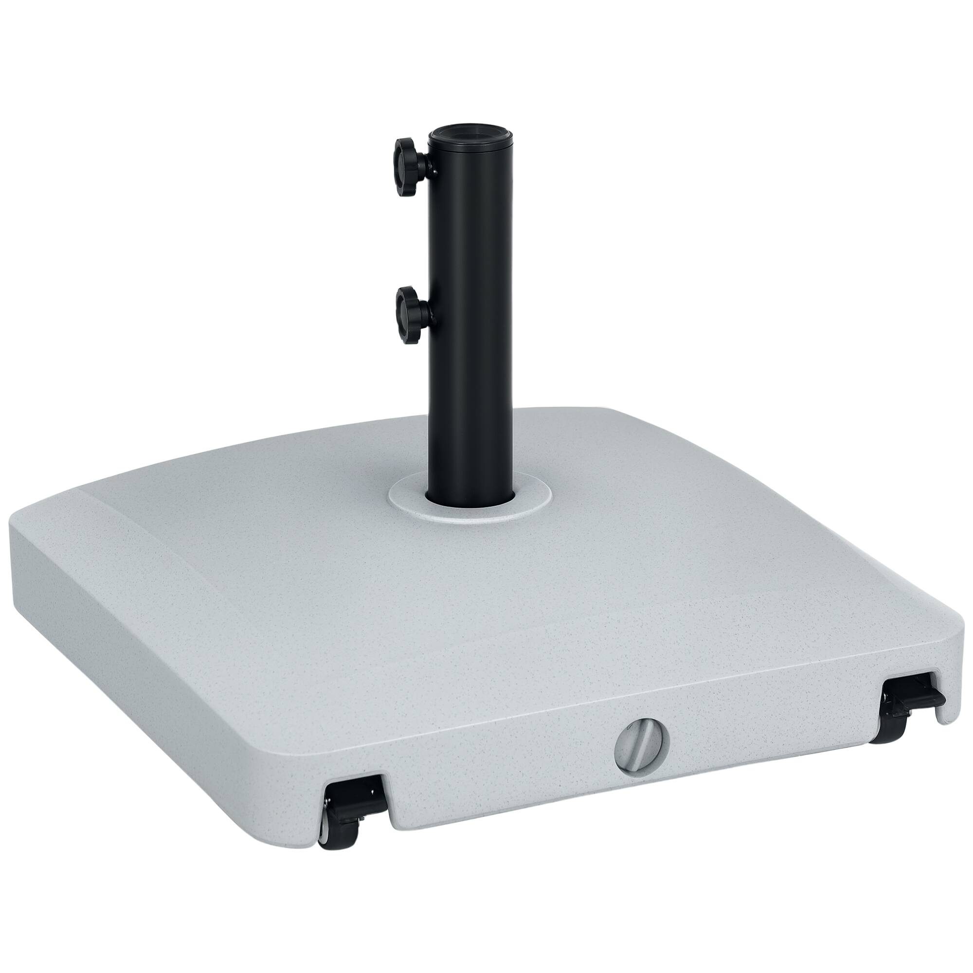 Front. Outsunny - Patio Umbrella Base with Wheels, 53lbs Water or 66lbs Sand Filled, Heavy Duty Outdoor Umbrella Stand Holder - Light Gray.