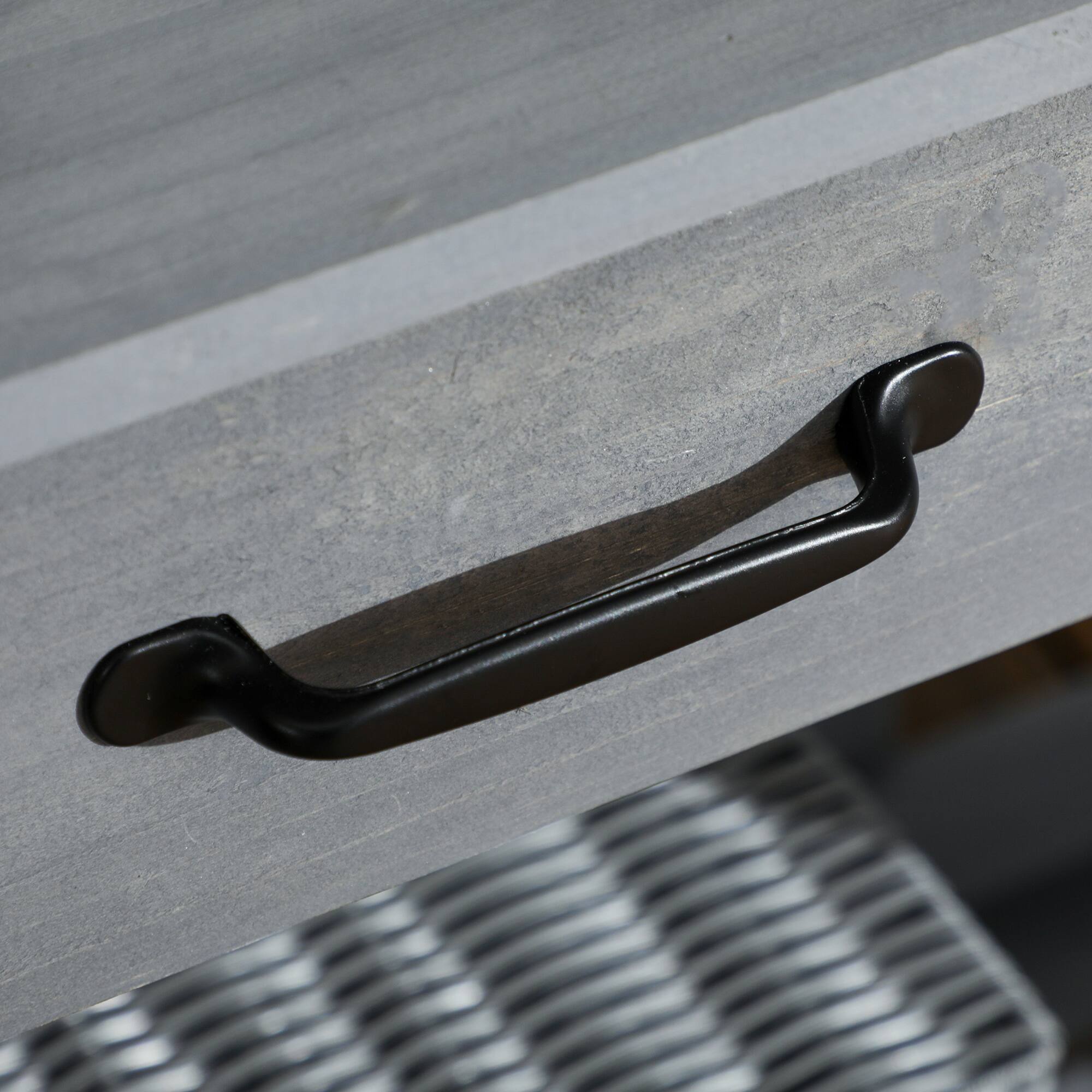 Alt View 8. Outsunny - Potting Bench Table, Outdoor Garden Table Wooden Work Station with Removable Sink, Faucet, Drawer, Shelves, Hooks - Gray.