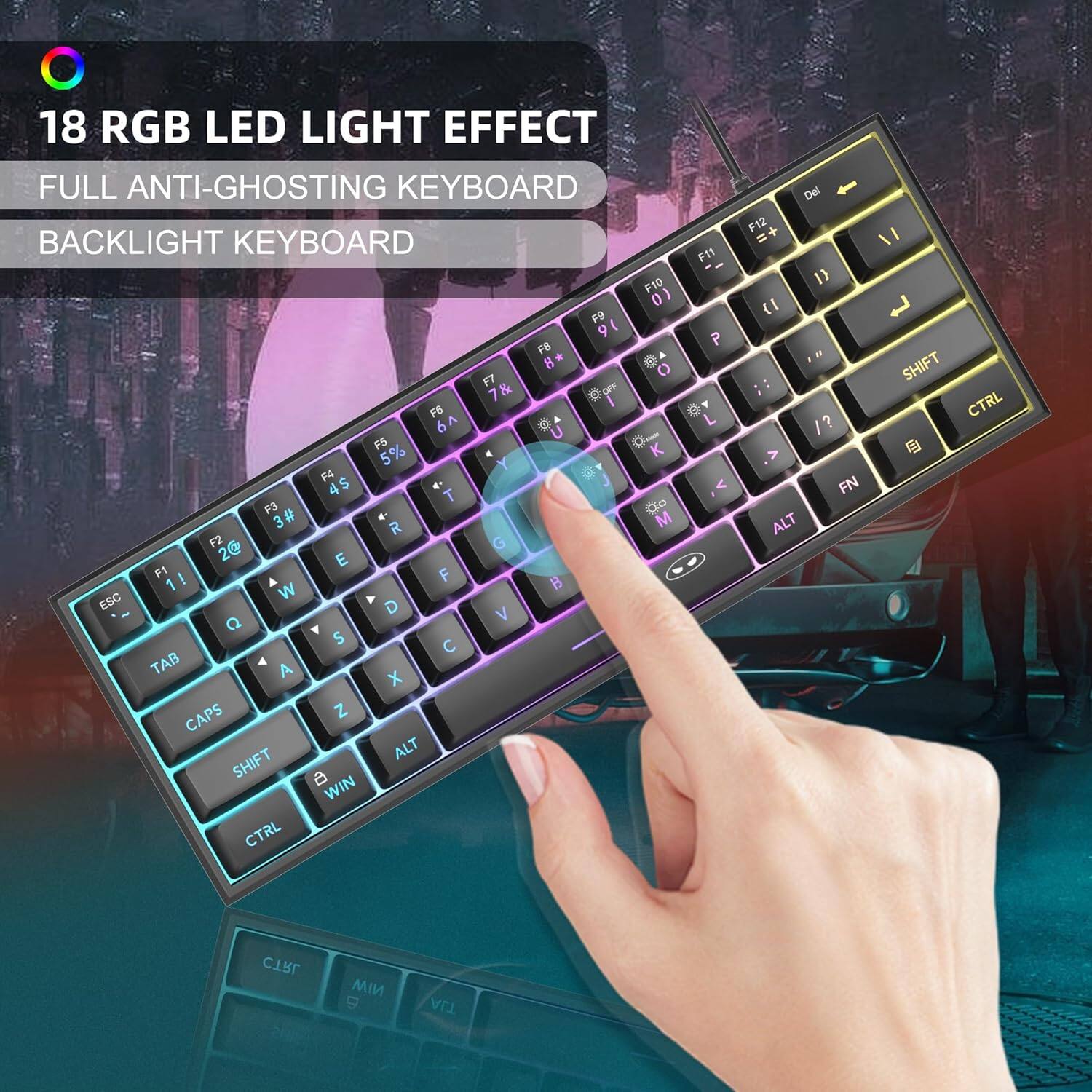 18 RGB LED LIGHT EFFECT  
FULL ANTI-GHOSTING KEYBOARD  
BACKLIGHT KEYBOARD