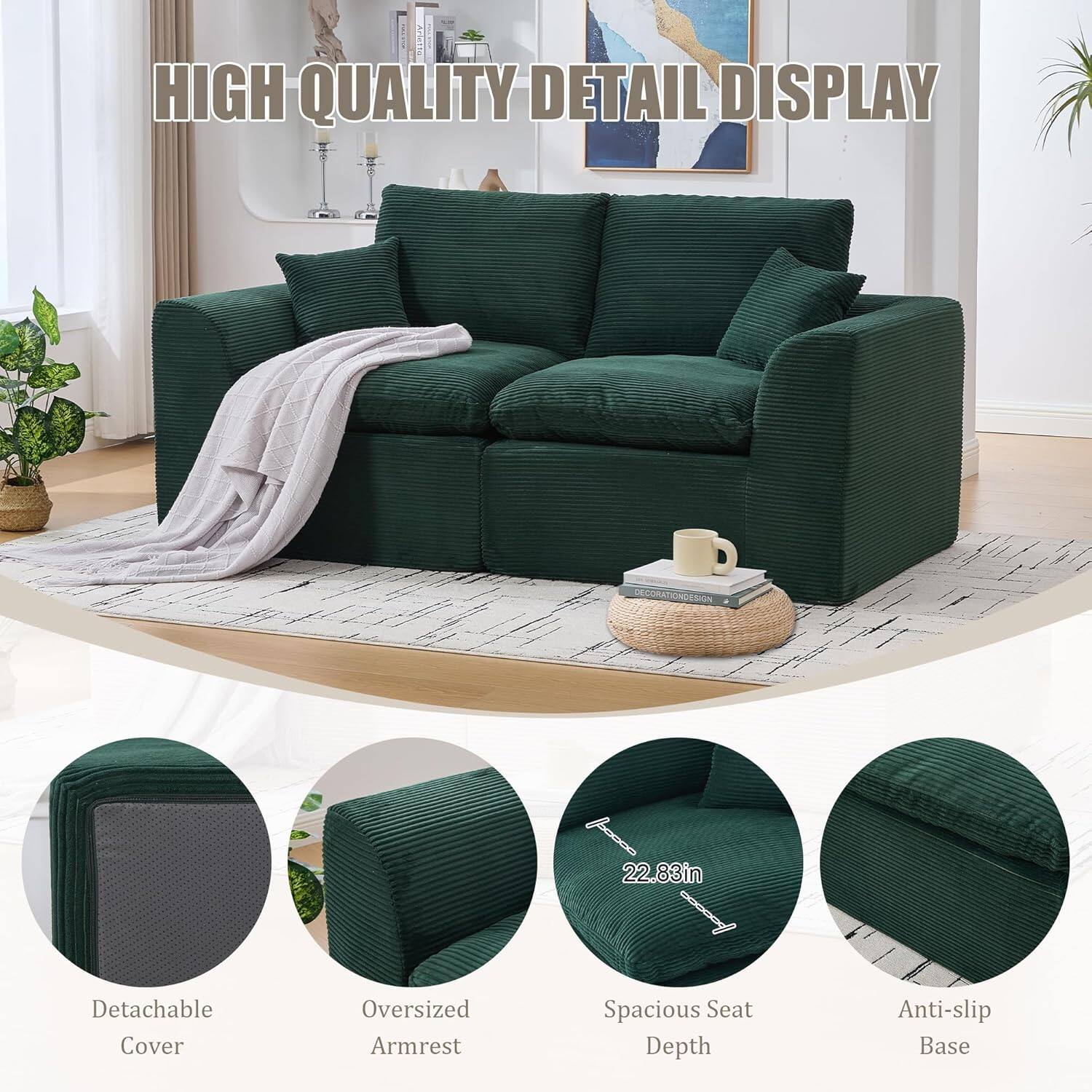 HIGH QUALITY DETAIL DISPLAY

- Detachable Cover
- Oversized Armrest
- Spacious Seat Depth (22.83 in)
- Anti-slip Base